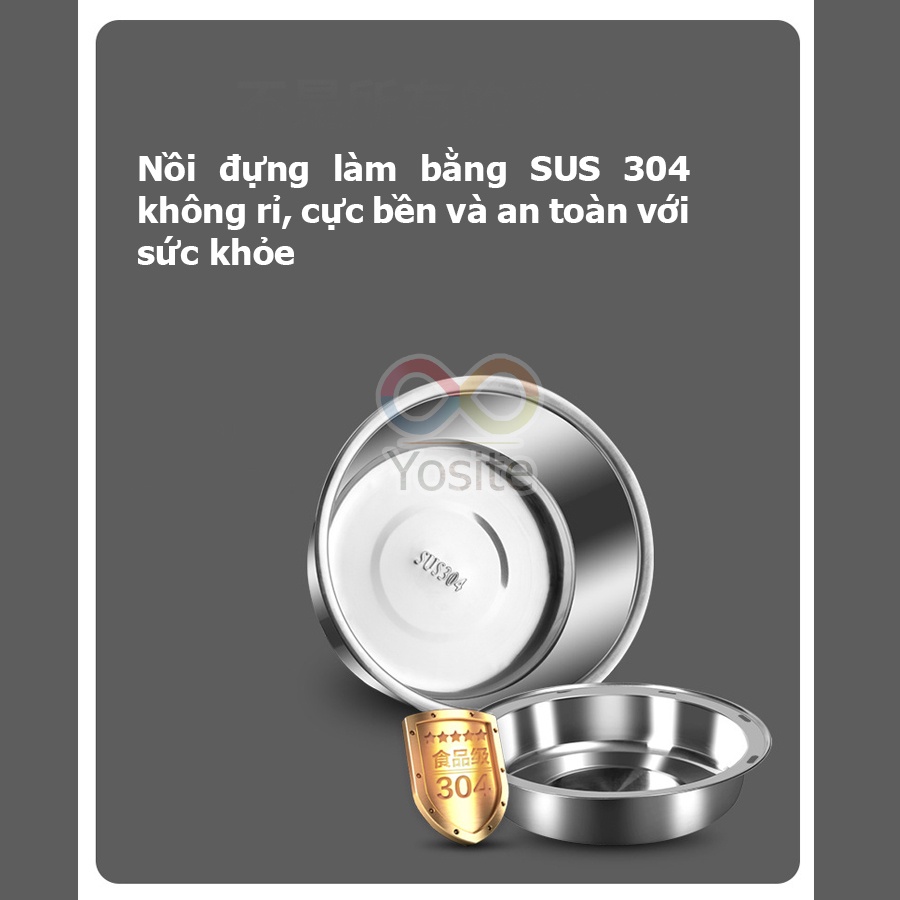 Hộp cơm cắm điện, hâm nóng giữ nhiệt Lotor Innox 304 siêu bền xinh xắn tiện dụng