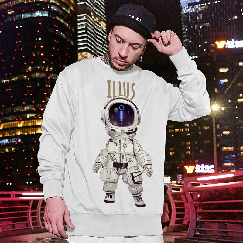Áo Sweater Tay Dài Cổ Tròn In Họa Tiết Không Gian Size M-5Xl | BigBuy360 - bigbuy360.vn
