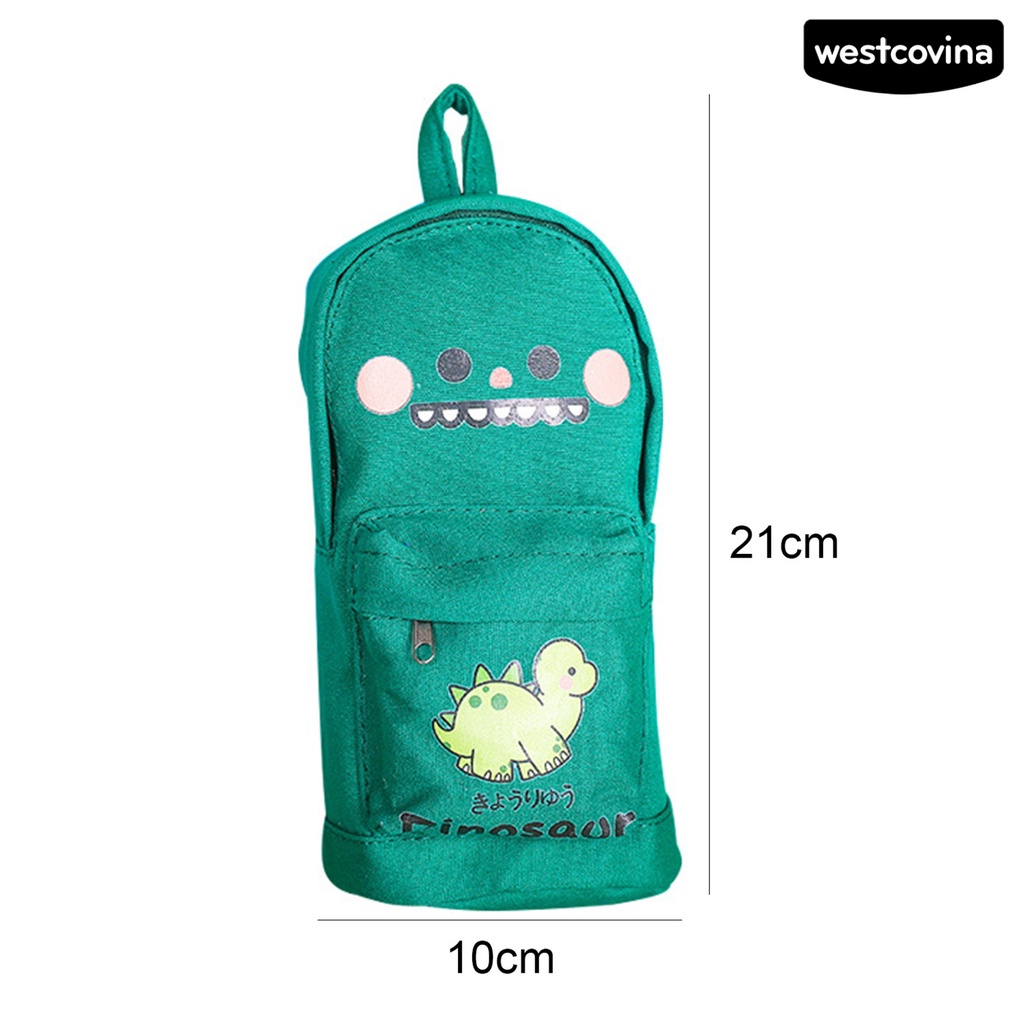 Túi Đựng Bút Bằng Vải Canvas In Họa Tiết Hoạt Hình / Phi Hành Gia / Khủng Long / Tên Lửa Độc Đáo