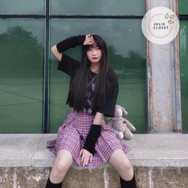 [HÀNG MỚI VỀ] Chân Váy Tennis Xếp Ly Chữ A Dáng Ngắn Màu Caro Tím Hot Trend Siêu Đẹp