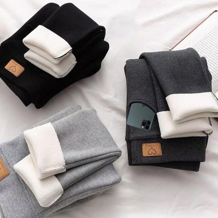 Quần legging nữ cạp cao lót lông *Hàng đẹp* mềm mại giữ nhiệt tốt siêu ấm LL001