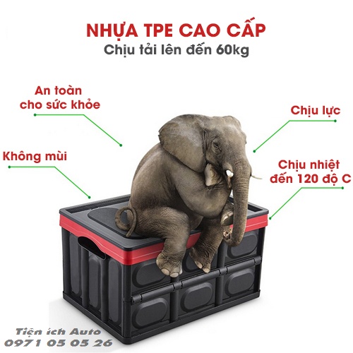 Thùng đựng đồ đa năng xếp gọn, gấp gọn 56L | tienich_auto