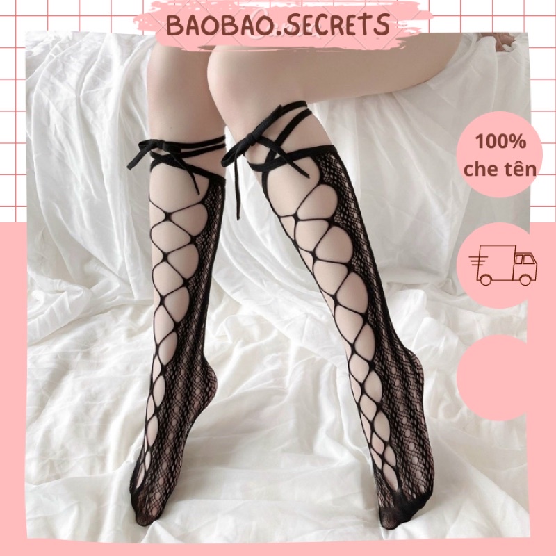 Tất lưới mắt to sexy 2 màu đen trắng quyến rũ Hanna.secrets