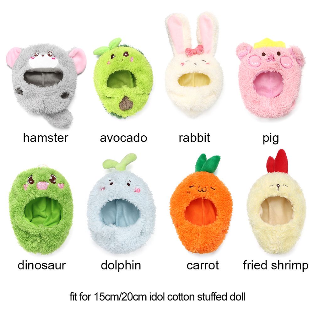 Trang phục cho búp bê nhồi bông 15cm/ 20cm phong cách hoạt hình bằng cotton