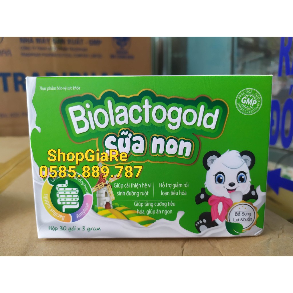 Biolactogold Sữa non giúp cân hằng hệ vi sinh đường ruột, giảm rối loạn tiêu hóa, tăng cường sức đề kháng gói