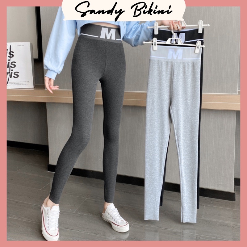 Quần Legging Nữ Cạp Chữ M Chất Cotton Thon Gọn Thời Trang Mẫu Mới