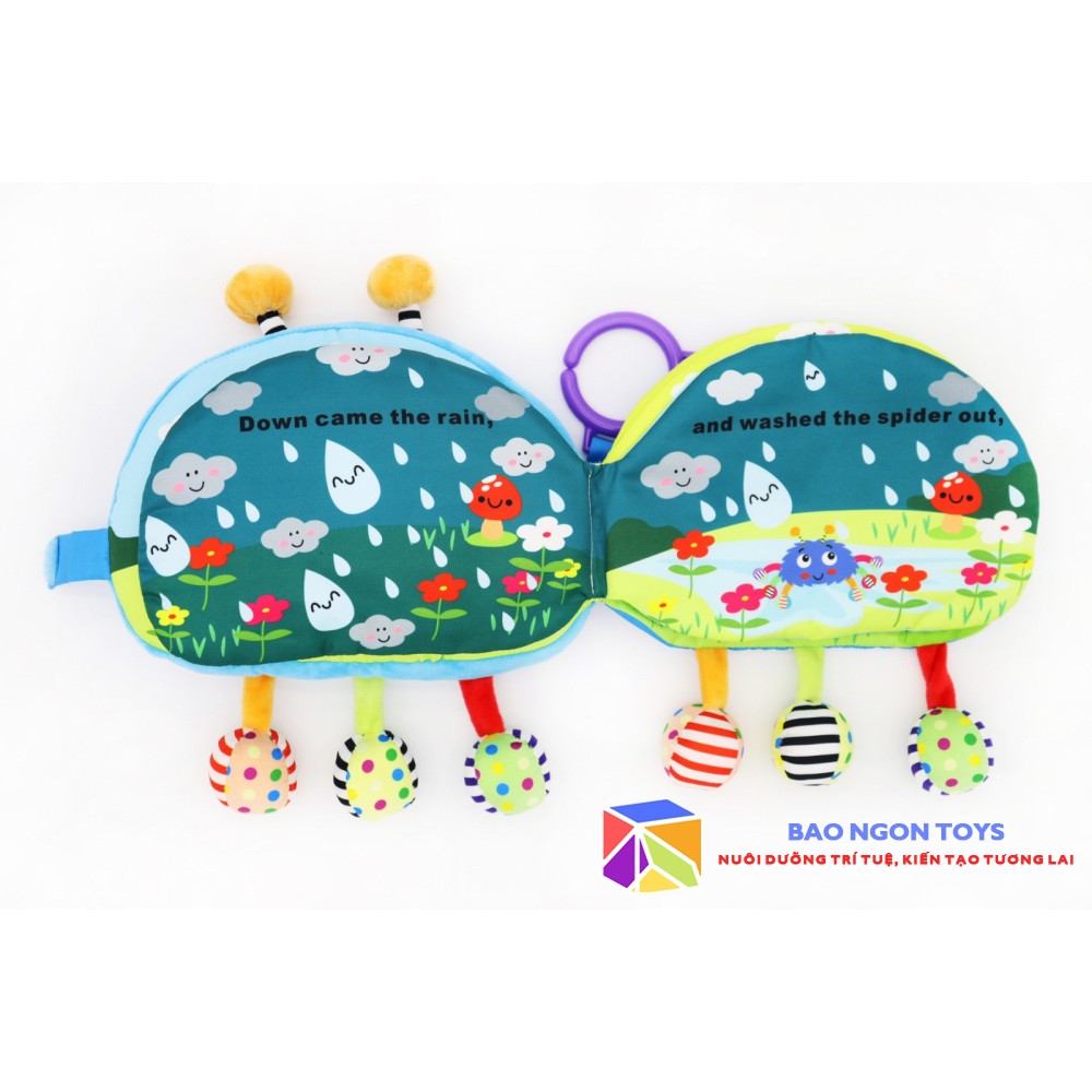 SÁCH VẢI TƯƠNG TÁC CHÚ NHỆN CON – NGƯỜI BẠN NHỎ CHO GIẤC NGỦ CỦA BÉ – BAO NGON TOYS