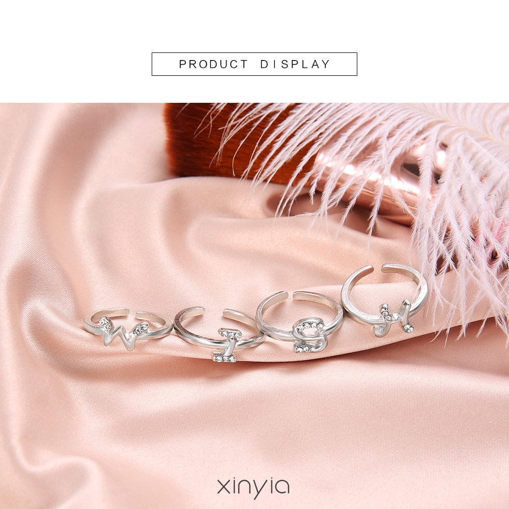 Nhẫn Mạ Vàng Trắng Hoạ Tiết 26 Chữ Cái Tuỳ Chọn Độc Đáo