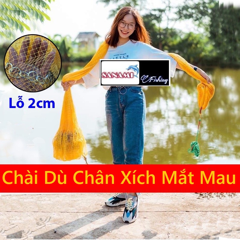 Chài Bắt Cá Cao Cấp Thái Lan Mắt Mau Chân Xích LU04 Chuyên Đánh Bắt Thủy Sản, Chì Đúc - Sanami Fishing