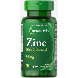 Viên Uống Kẽm Giảm Mụn,  Tăng Sức Đề Kháng Puritan's Pride Zinc Gluconate 50mg 100 Viên - 250 viên