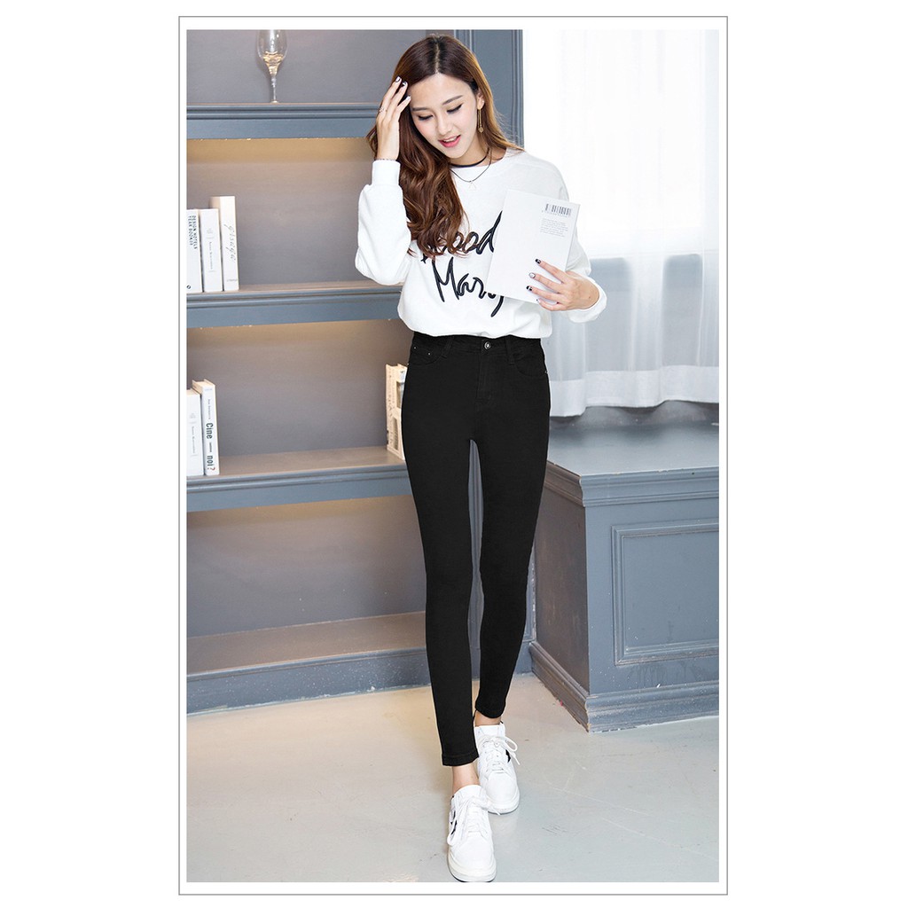 Quần jean nữ 💖co giản💖 cao cấp BIGSIZE 65-80kg mặc vừa | BigBuy360 - bigbuy360.vn
