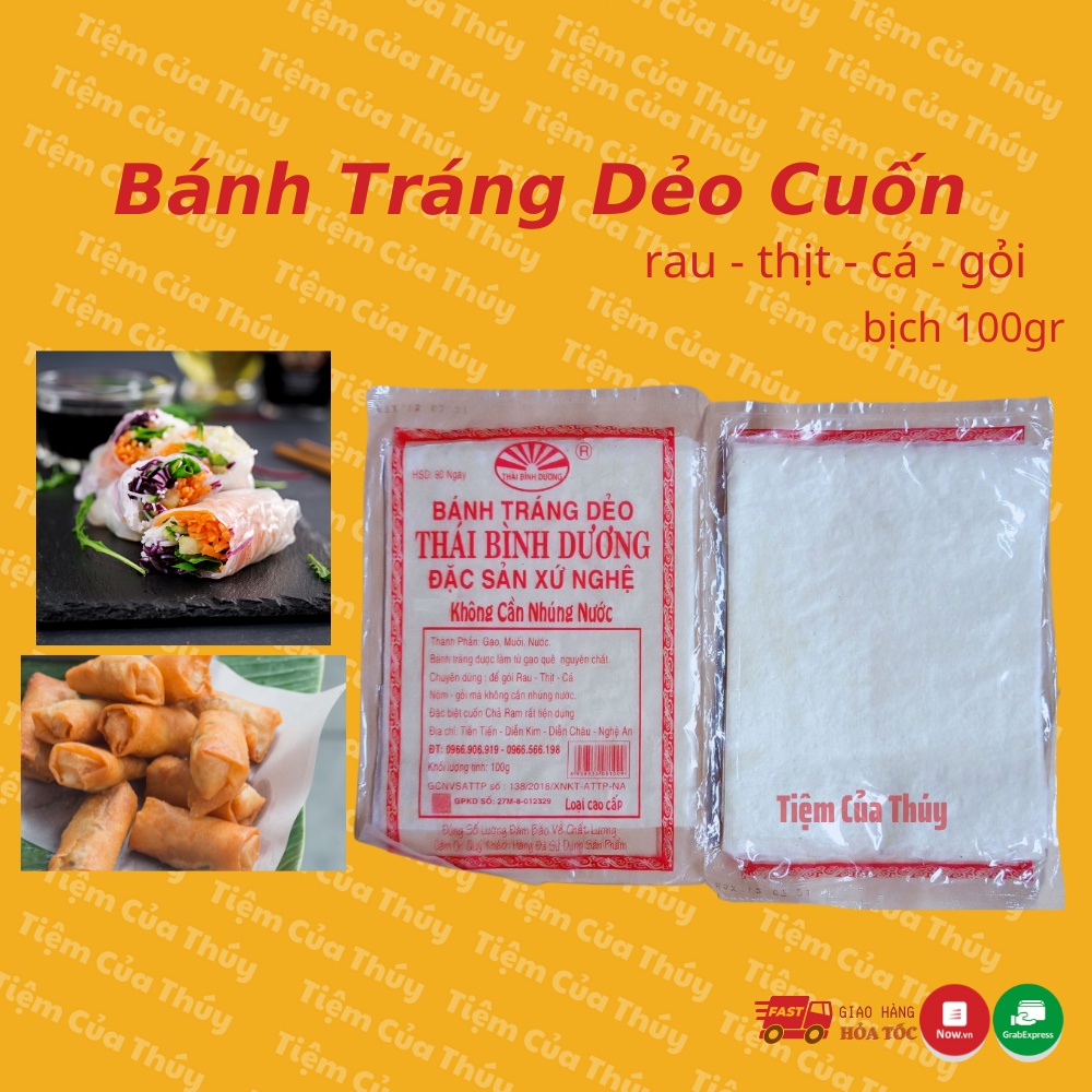 Bánh tráng dẻo túi 100gr 30 đến 40 lá bánh dùng cuốn thịt , cá, gỏi, chả giò , bánh đa nem