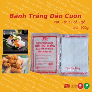 Bánh tráng dẻo túi 100gr 30 đến 40 lá bánh dùng cuốn thịt , cá, gỏi, chả giò , bánh đa nem