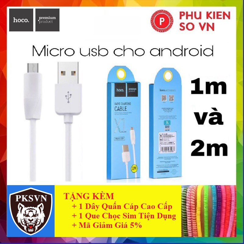 Cáp Sạc Samsung💎SIÊU BỀN💎Dây Sạc Hoco X1/X37 Chân Micro USB Cho Android, Hỗ trợ Truyền Dữ Liệu - Bảo Hành Chính Hãng 12T