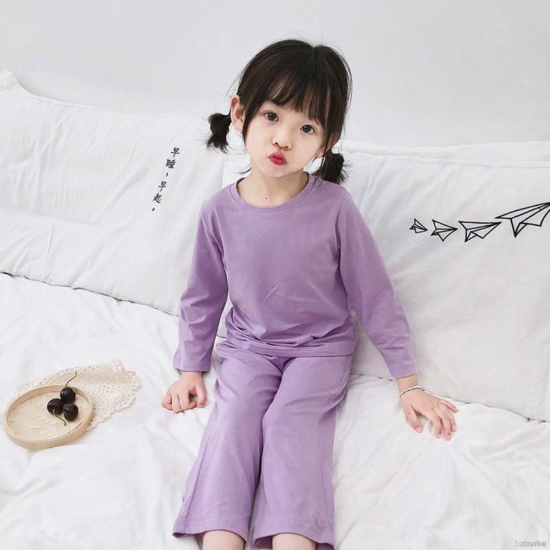 ruiaike  Kids Girls Boys Pajamas Set Candy Color Cotton Pyjama Sleepwear Nightwear Loungewear Homewear