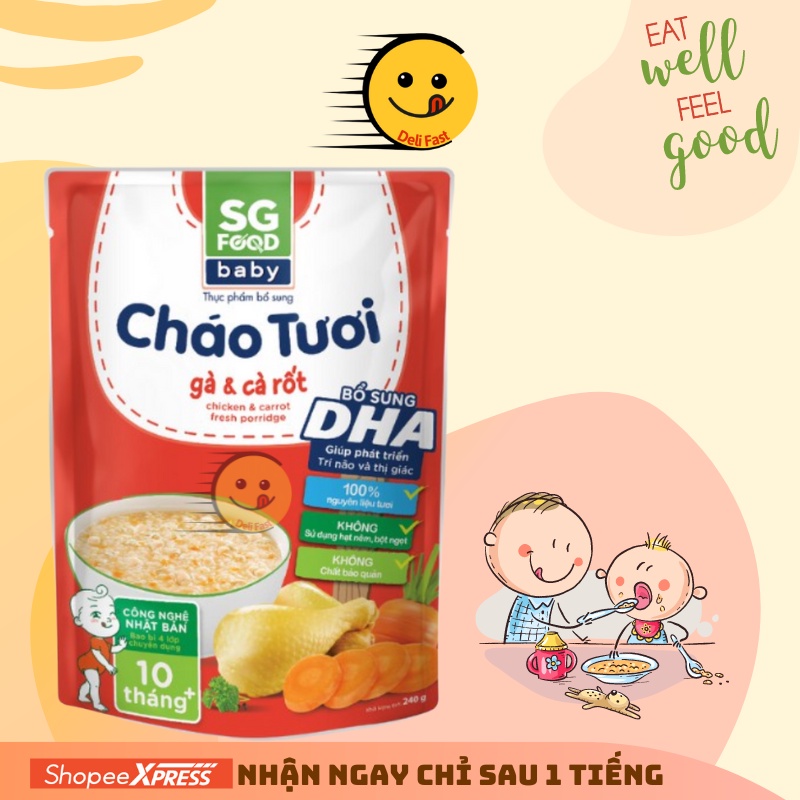 Cháo Tươi Baby Sài Gòn Food Gà & Cà Rốt 240g