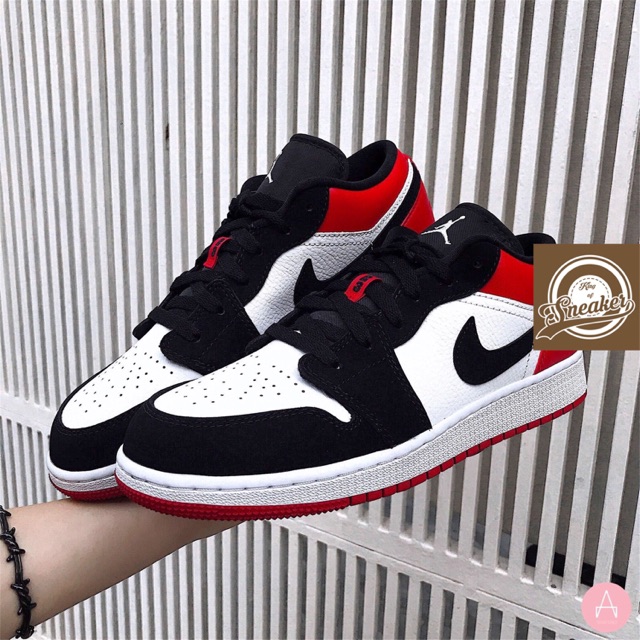 Giầy Air Jordan 1 Black Toe thấp cổ (low) cổ thấp đỏ trắng thời trang nam, nữ thể thao 2020 👡Tốt nhất NEW new . ^ ! " '