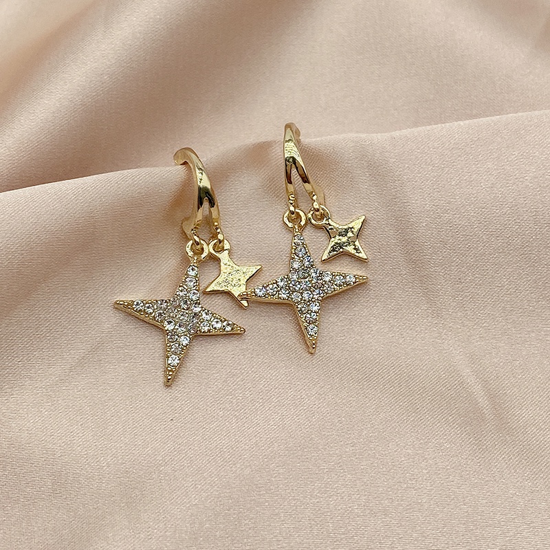 Đôi Bông Tai Hình Ngôi Sao Đính Đá Thời Trang