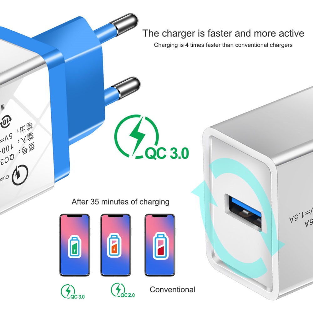 Cốc Sạc Nhanh 5v/3a Qc3.0 Cho Điện Thoại Đa Năng