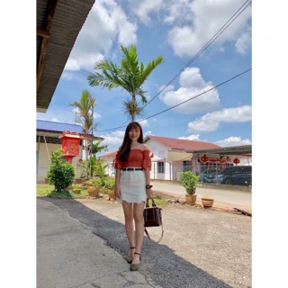 [ORDER] ÁO CROPTOP TRỄ VAI DÁNG ÔM (CÓ ẢNH THẬT)