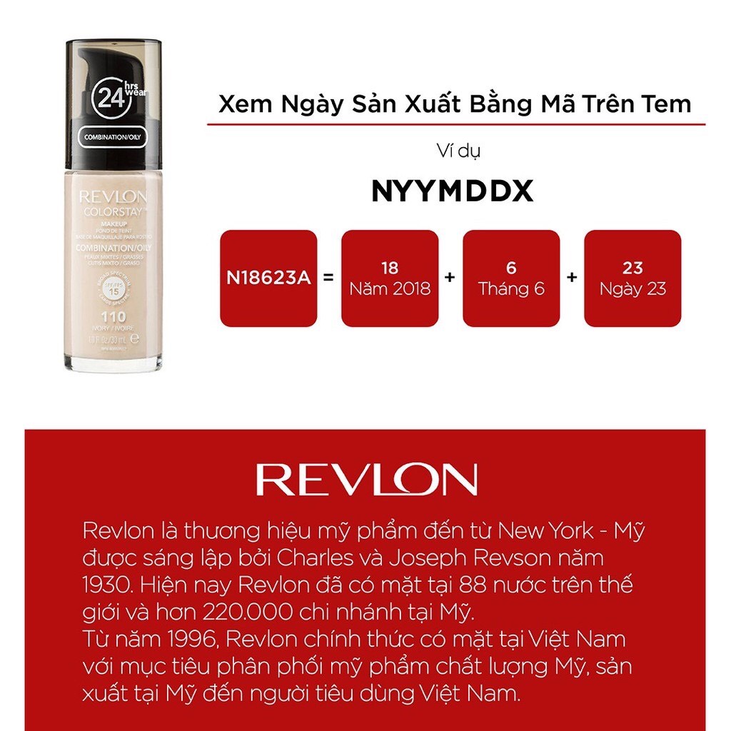 Combo 5 mẫu thử kem nền kiềm dầu lâu trôi số 1 tại Mỹ Revlon  Colorstay 180 Sand Beige Sachet