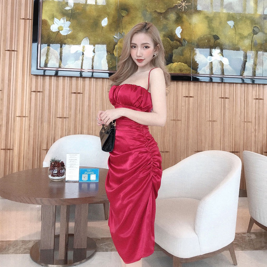 Đầm thiết kế ôm body Maxi 2 dây cao cấp dự tiệc cưới D155 Four Fashion | BigBuy360 - bigbuy360.vn