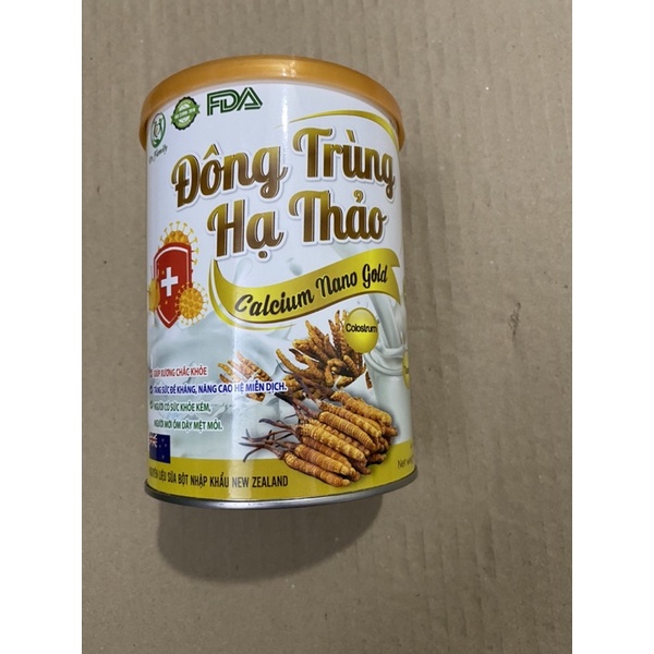 900g Sữa bột ĐÔNG TRÙNG HẠ THẢO Calcium Nano Gold-giúp tăng cường sức khỏe cho người có sức khỏe kém ,người mới ốm dậ