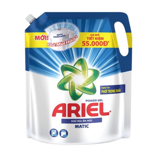 Nước giặt Ariel matic khử mùi ẩm móc túi 3.25kg