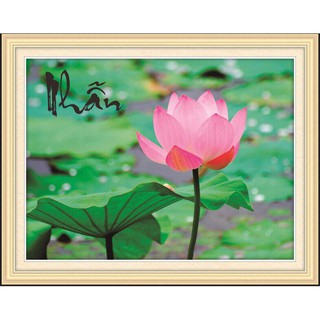 Tranh đính đá chữ nhẫn 64*50