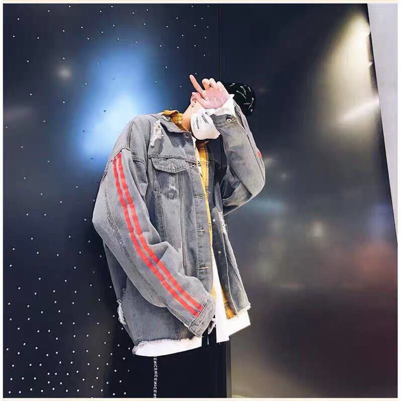 Áo Khoác Jean Phối 2 Sọc Tay (kèm ảnh thật) Let Rook Chiwawa shop