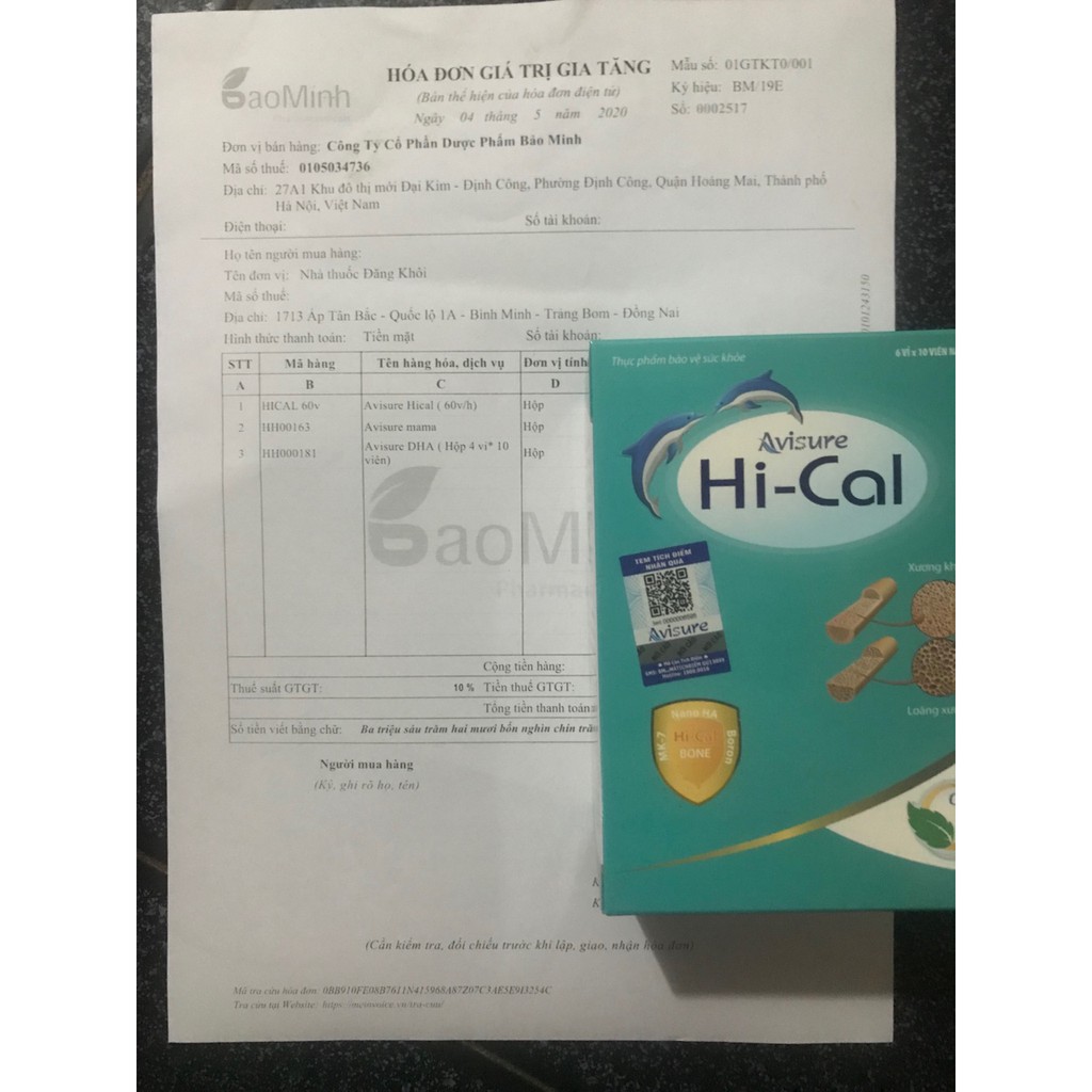 HI-CAL Avisure Canxi Nano tự nhiên cho mẹ bầu, bổ sung các vi chất giúp hấp thụ canxi một cách tốt nhất