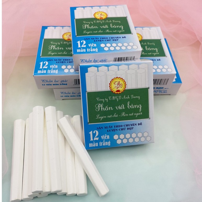 Phấn trắng viết bảng thanh đậm I Phấn lục giác Ánh Dương