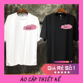 [Giảm Giá Sốc] ÁO CẶP ĐỒ ĐÔI 👉FREESHIP👈 Mẫu phông Tay Lỡ Unisex Nam Nữ Trắng Đen - icon ANH EM