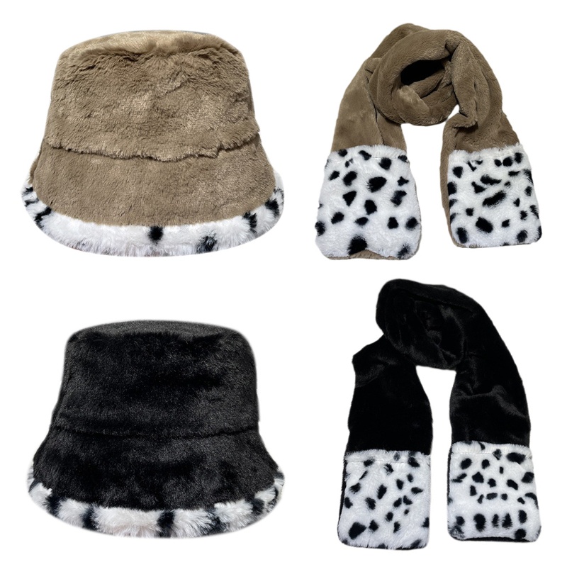 Mũ Tai Bèo Phủ Lông Dày Dặn In Họa Tiết Bò Sữa Đen Phong Cách Hip Hop Cá Tính