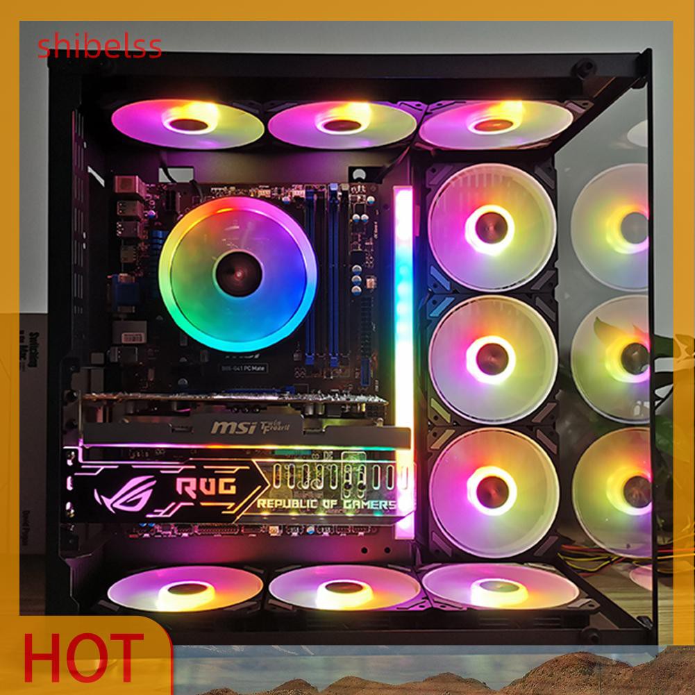 Shibelss COOLMOON 12cm PC Case Cooling Fan Small 6 Pin RGB Desktop Heatsink Radiator