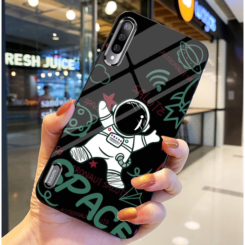Ốp Lưng XIAOMI MI A3 Ốp kính bóng cao cấp Phi Hành Gia