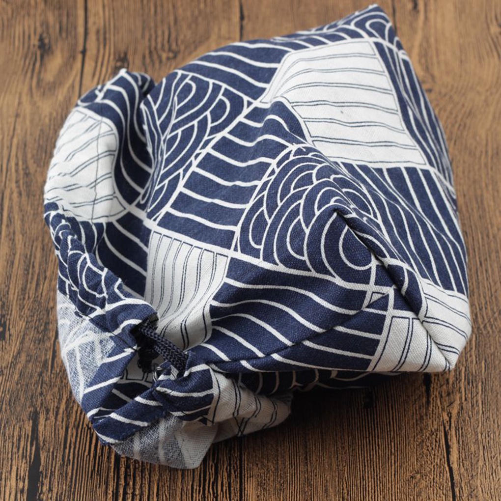 Túi rút vải cotton lanh dành cho đựng hộp cơm trưa