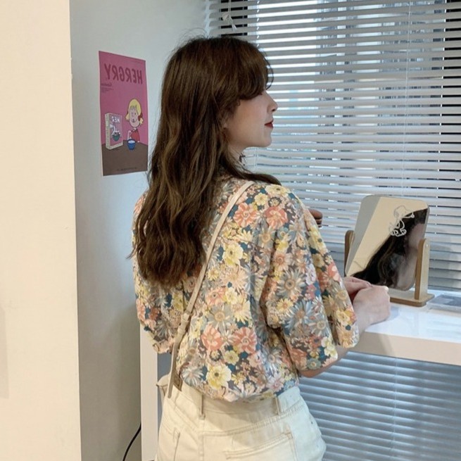Áo Sơ Mi Chiffon Nữ Họa Tiết Hoa Thời Trang Phong Cách Retro | BigBuy360 - bigbuy360.vn