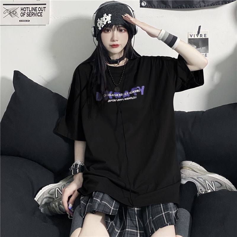 Áo thun tay lỡ nam nữ, áo phông unisex chất cotton form rộng in hình DK