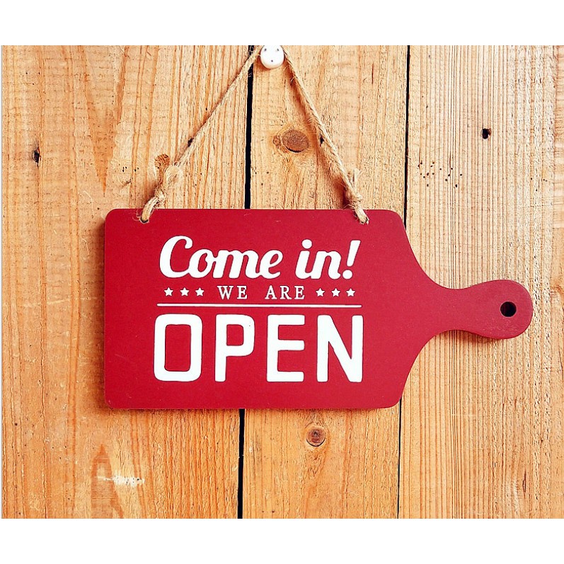 Bảng Gỗ Treo Open Close Phong Cách Châu Âu