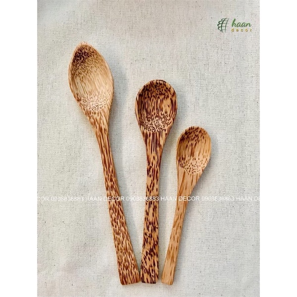 Muỗng gỗ dừa; thìa gỗ nhiều size