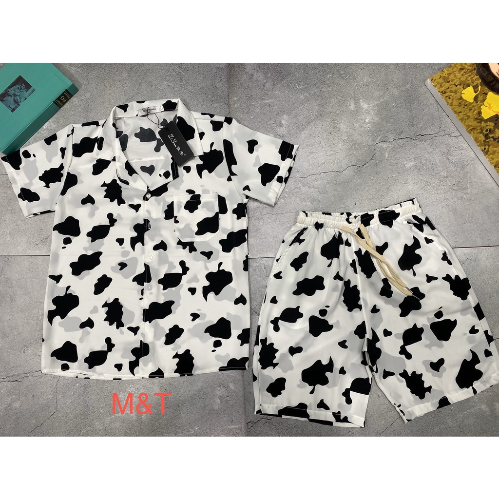 Bộ Lụa Bò Sữa Nam 🖤FREESHIP🖤Bộ Hot 2021 Bộ Bò Sữa 3 Size M L XL