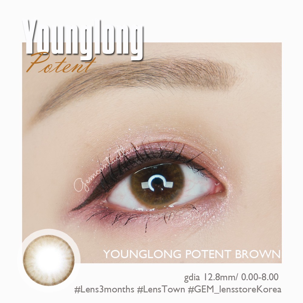 LENS NỘI ĐỊA HÀN YOUNGLONG POTENT BROWN HSD 3 THÁNG Độ Ẩm Cao Phù Hợp Mắt Nhạy Cảm