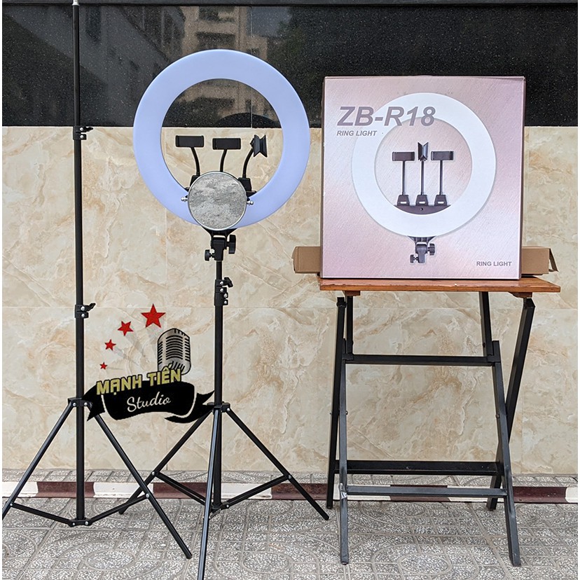 CTY MT Đèn livestream 45cm 3 Kẹp ZB-R18 bao sáng kèm gương xịn hỗ trợ live stream bán hàng fb - tiktok - bigo(BH 12T)