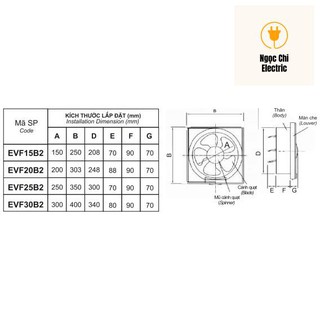 [CHÍNH HÃNG] Quạt thông gió gắn tường LiOA (EVF15B2 EVF20B2 EVF25B2 EVF30B2)