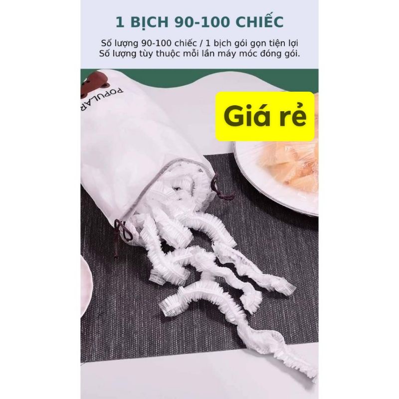 Combo 100 túi gấu bọc thực phẩm đa năng có chun