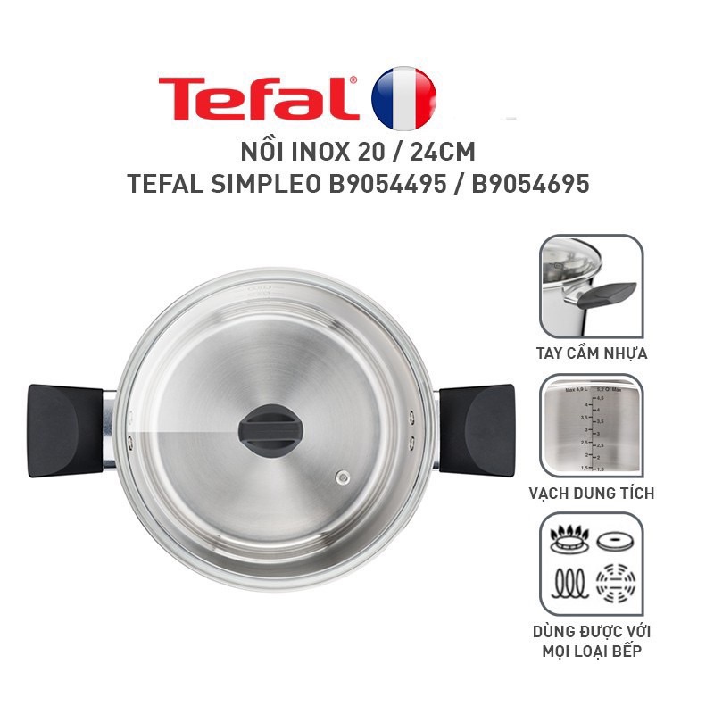 Nồi Inox Tefal Simpleo 20/24cm B9054495 / B9054695