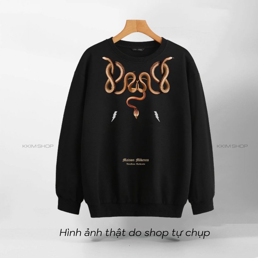 Áo Nỉ SWEATER MIKENCO Cobra Họa Tiết Rắn, Áo Nỉ Dài Tay Form Rộng Oversize Unisex Nam Nữ, Chất Nỉ dày dặn cao cấp