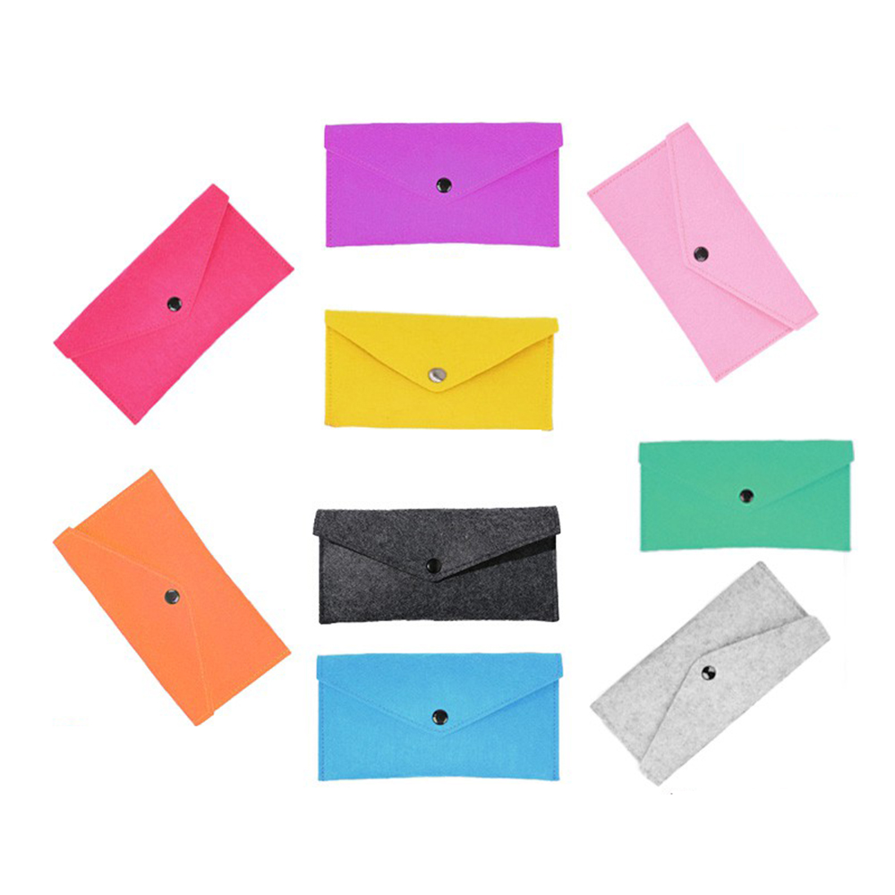 FORBETTER Handmade Portable Phone Case Felt Fabric Card Holder Long Wallet