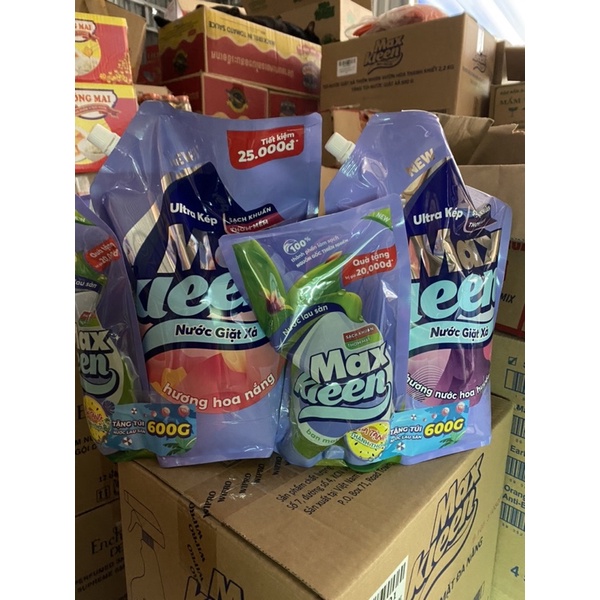 (Giảm sốc) Nước giặt xả Maxkleen 2.4kg+ nước lau sàn 600g (chọn mùi)
